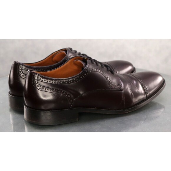 Johnston & Murphy Men\'s Cap Toe Dress Shoes Size 9.5 Leather Burgundy 59-1194 main image 4